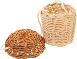 ERINGOGO Unique Handwoven Rattan Shoulder Bag Acorn Wicker Purse for Women Boys and Girls Crossbody Wall Hanging Basket Home Decor