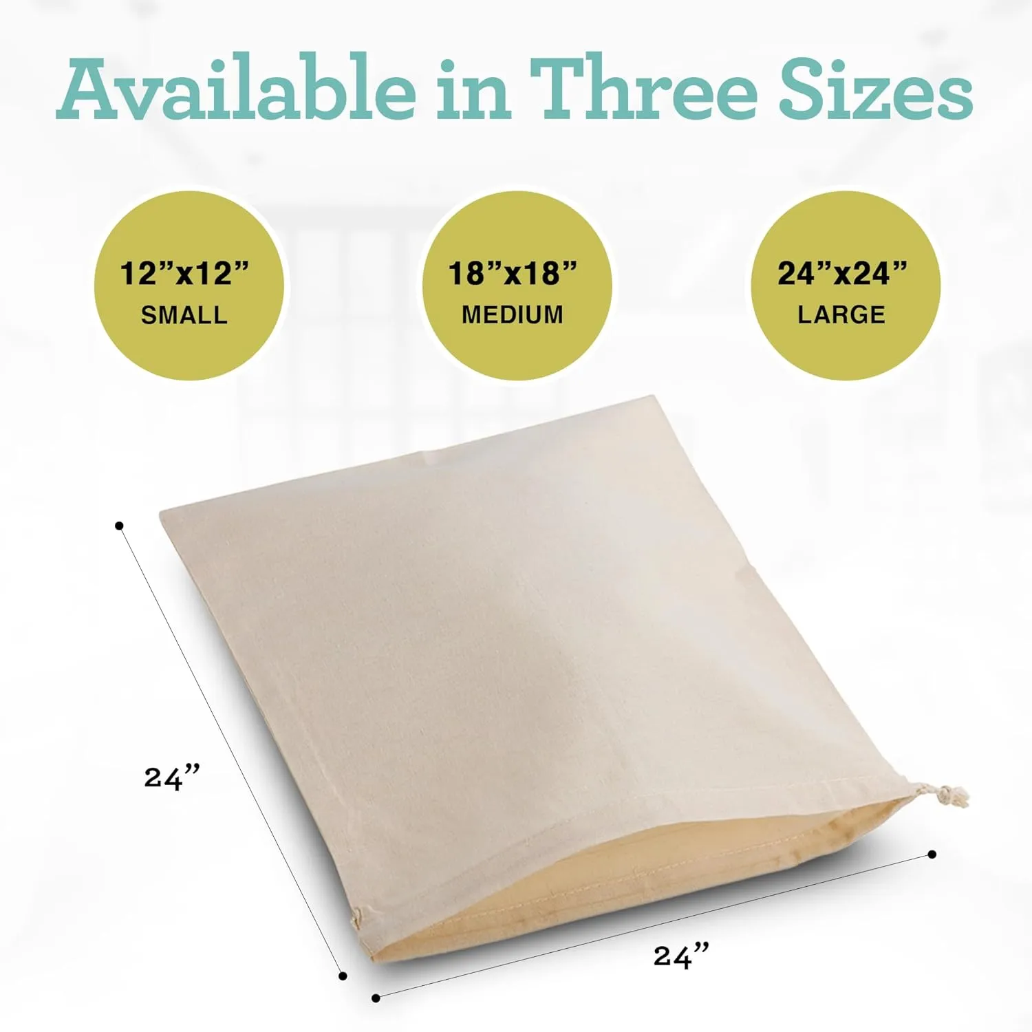 Euro Cuisine Nut Milk Bag - Cheese Cloth Bag for Straining Greek Yogurt, Organic Cheesecloth for Straining, Nut Milk Bag Reusable, Kava Strainer Bag, Nutmilk Mesh Bag (18"x18")