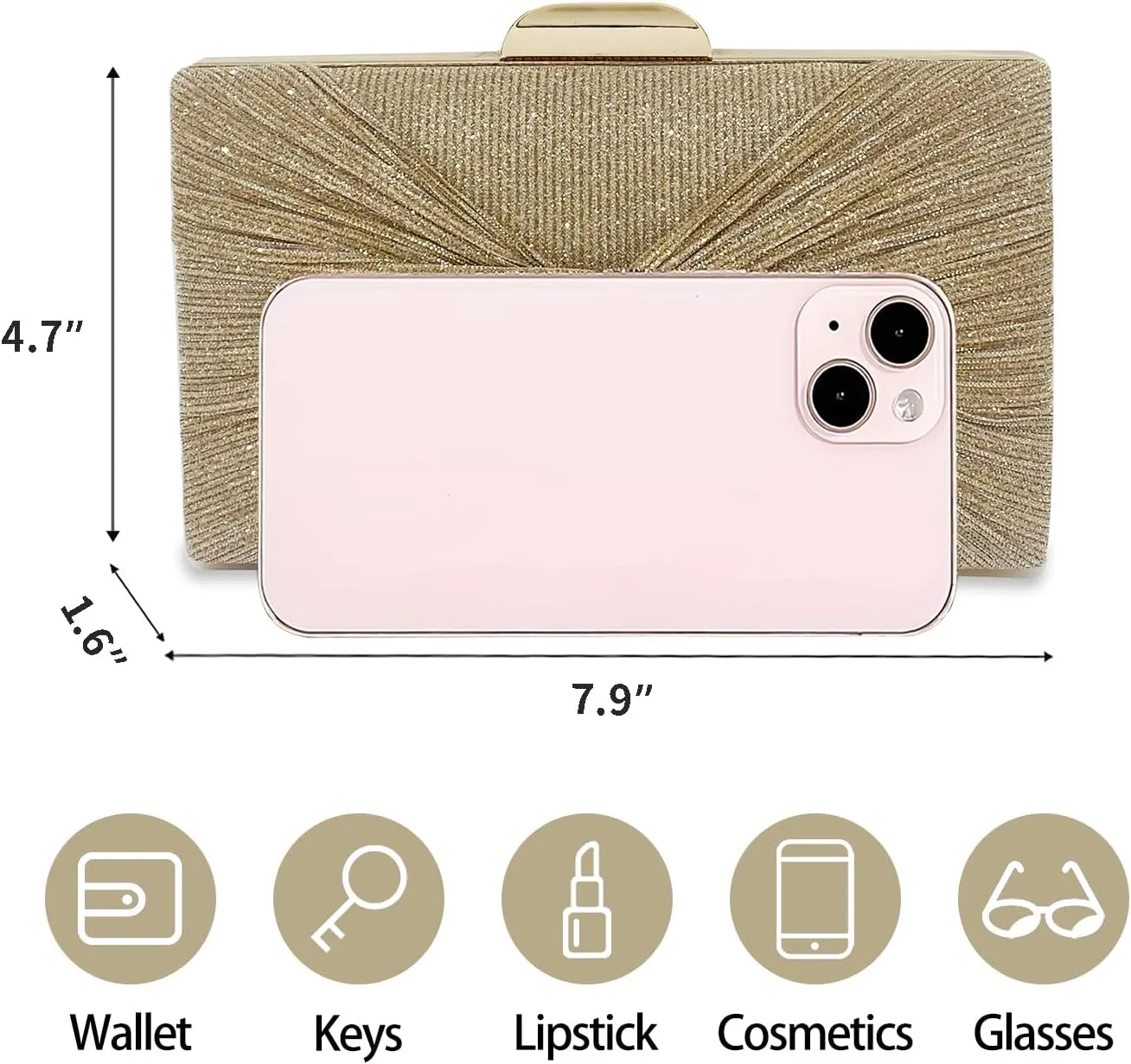 Evening Clutch Purses - Women's Evening Bag Party Purses Handbag for Cocktail/Prom/Party/Wedding/Formal