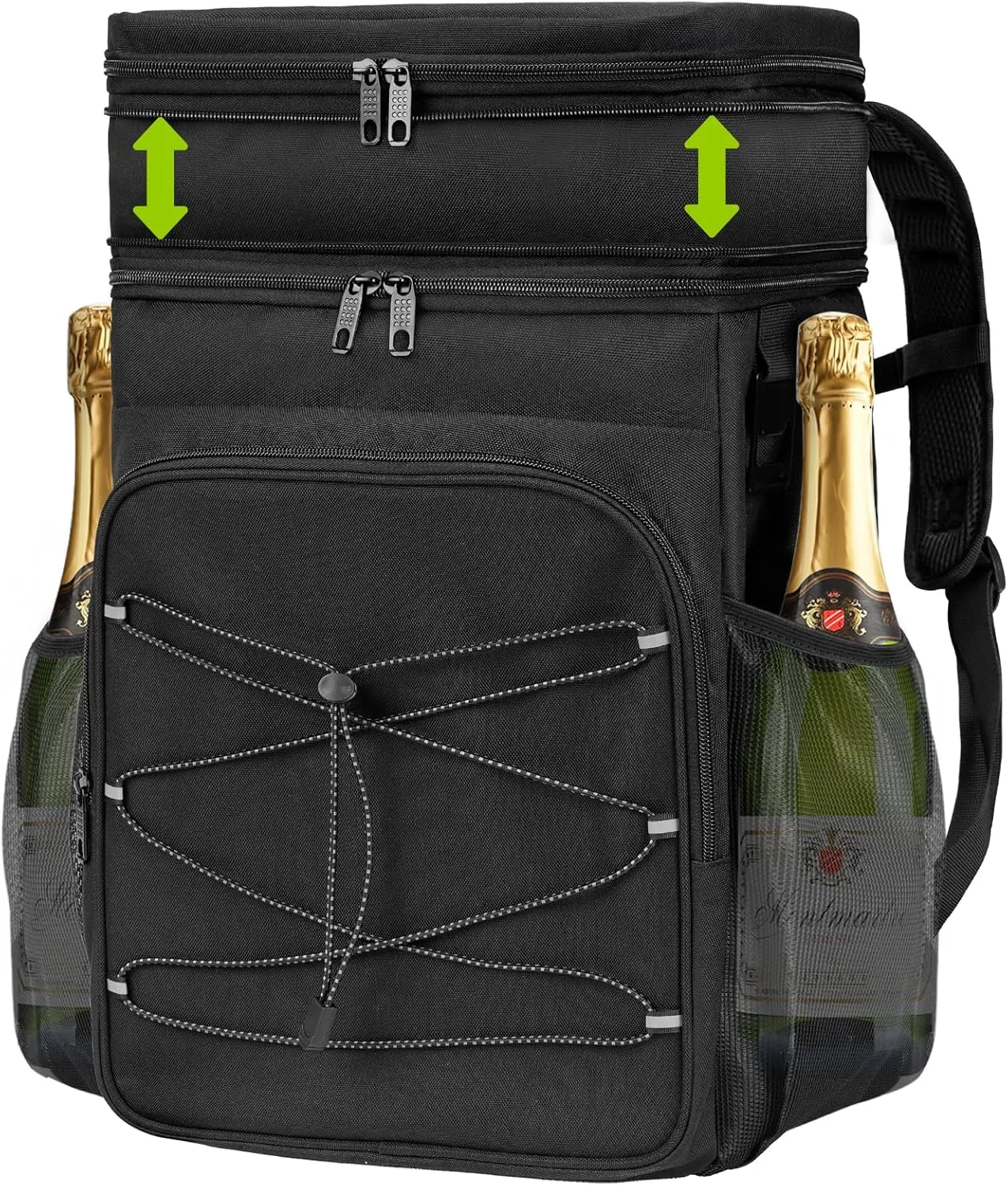 Expandable Cooler Backpack - 50 Cans Insulated Backpack Cooler for Men & Women, Portable 2 Leak Proof Compartments Coolers Bag for Picnic, Lunch, Hiking, BBQ Camping and Beach