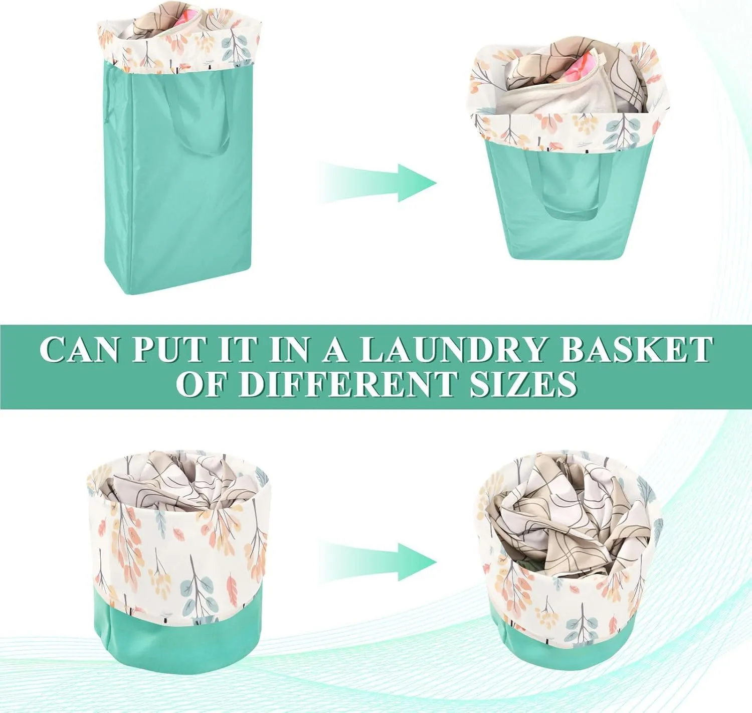 Extra Large Travel Laundry Bag And Mesh Laundry Bag, Rip-Stop Dirty Clothes Bag with Drawstring, Duty Travel Laundry Bag, Large Laundry Hamper Liner (24" x 36") Tree Car (4)