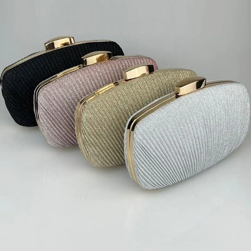 Fabric Art Pleated Clutch Purses European American Evening Bag