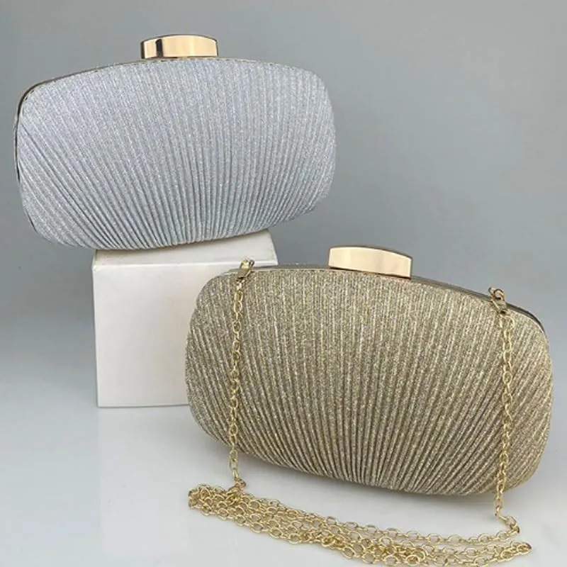 Fabric Art Pleated Clutch Purses European American Evening Bag