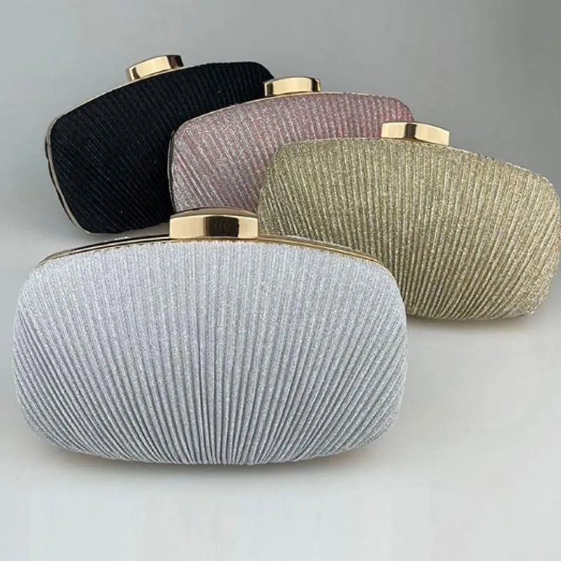 Fabric Art Pleated Clutch Purses European American Evening Bag