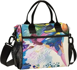 Falcon Color Clip Art Lunch Bag Women Cooler Bags Lunch Tote Bags for Men Reusable Insulated Lunch Box Crossbody with Shoulder Strap Leakproof Work Picnic S