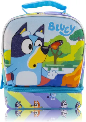 Fast Forward Bluey Lunch Box for Kids With Glitter | Insulated Lunch Bag Lunch Box for Boys, Girls, Unisex | Bluey Blue Reusable Lunchbox