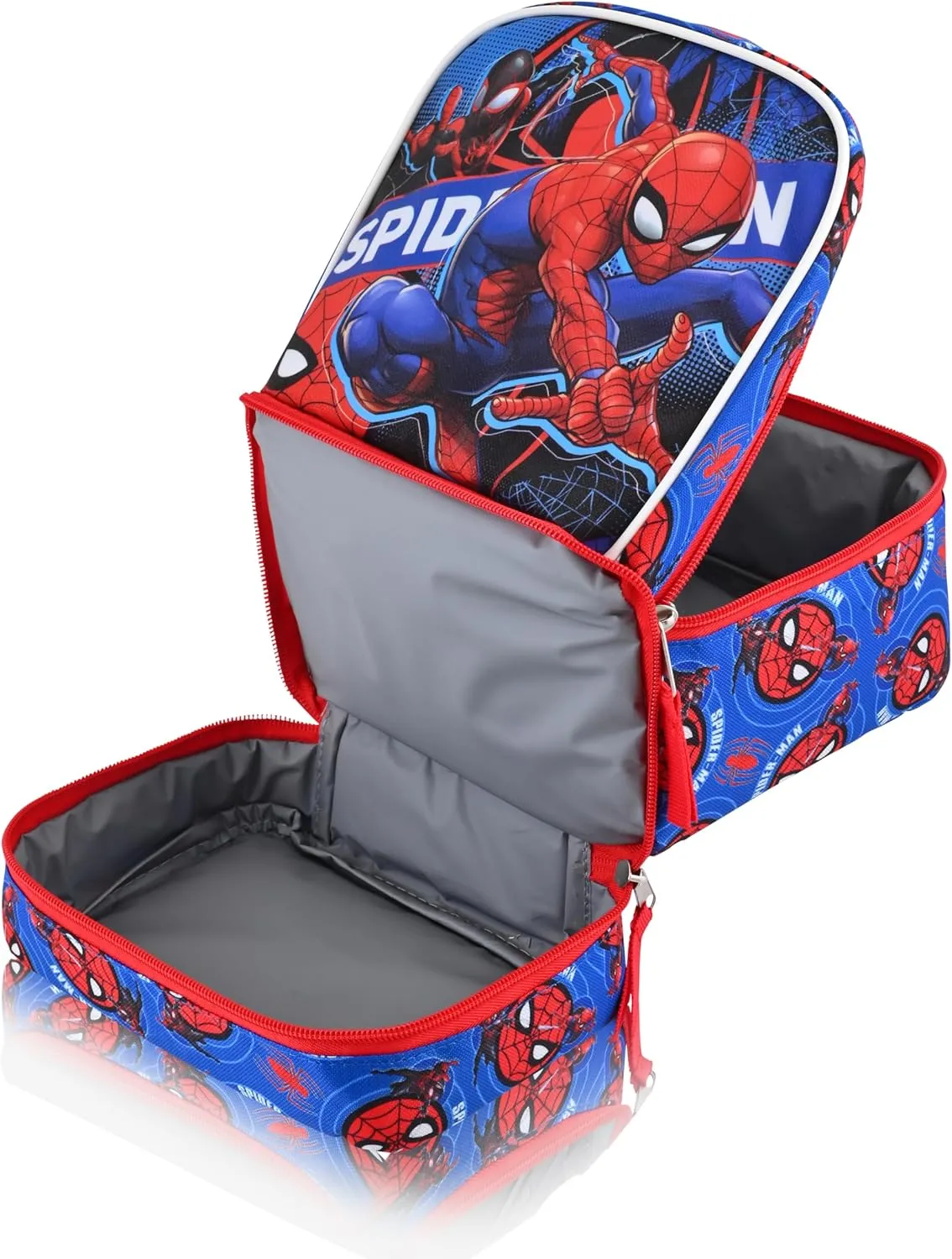 Fast Forward Marvel Spiderman Lunch Box for Kids | Miles Morales Insulated Lunch Bag Lunch Box for Boys, Girls, Toddlers | Spiderman Blue Reusable Lunchbox
