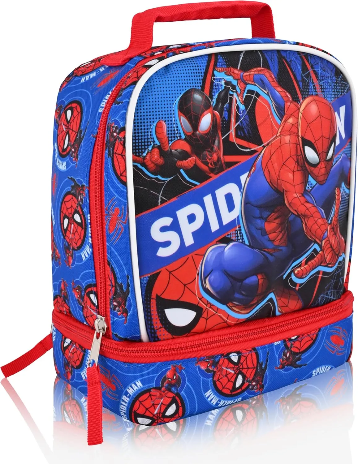 Fast Forward Marvel Spiderman Lunch Box for Kids | Miles Morales Insulated Lunch Bag Lunch Box for Boys, Girls, Toddlers | Spiderman Blue Reusable Lunchbox