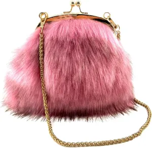 Faux Fur Evening Handbags Fuzzy Satchel Style Purse Fashion Clutch Handbag Shoulder Vintage Bags for Women
