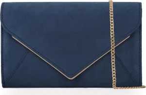 Faux Suede Women Evening Bag Foldover Clutch Purse Cocktail Prom Party Formal Envelope Handbag