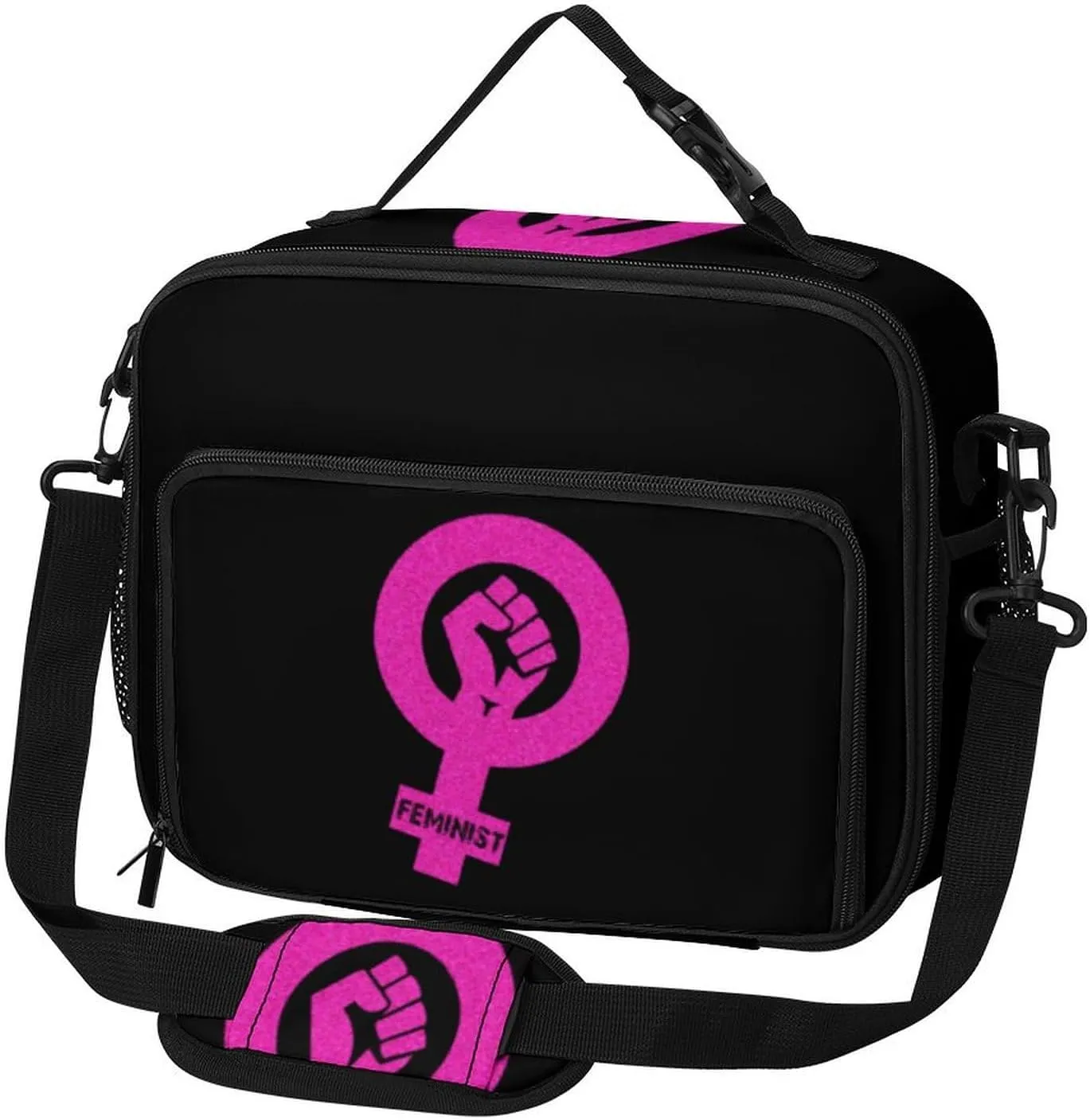 Feminist Female Power Large Insulated Lunch Bag Reusable Lunch Cooler Bags Tote for Work Picnic Outdoor