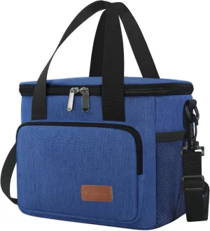 Femuar Lunch Bags for Women/Men, Insulated Lunch Bag for Work Office Picnic - Lunch Cooler Bag Leakproof Lunch Box with Adjustable Shoulder Strap - Blue