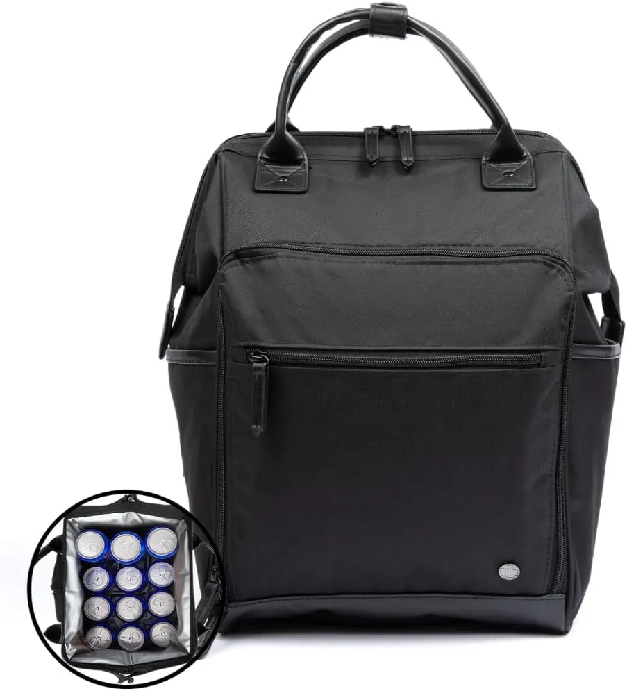 First Lifesaver Backpack Cooler, Lunch Bag with Insulated Leak-Proof Thermal for Women, Nurses, Nursing Students (Black)