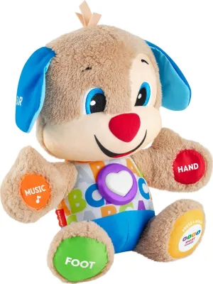 Fisher-Price Baby & Toddler Toy Laugh & Learn Smart Stages Puppy Musical Plush with Lights & Phrases for Infants Ages 6  Months
