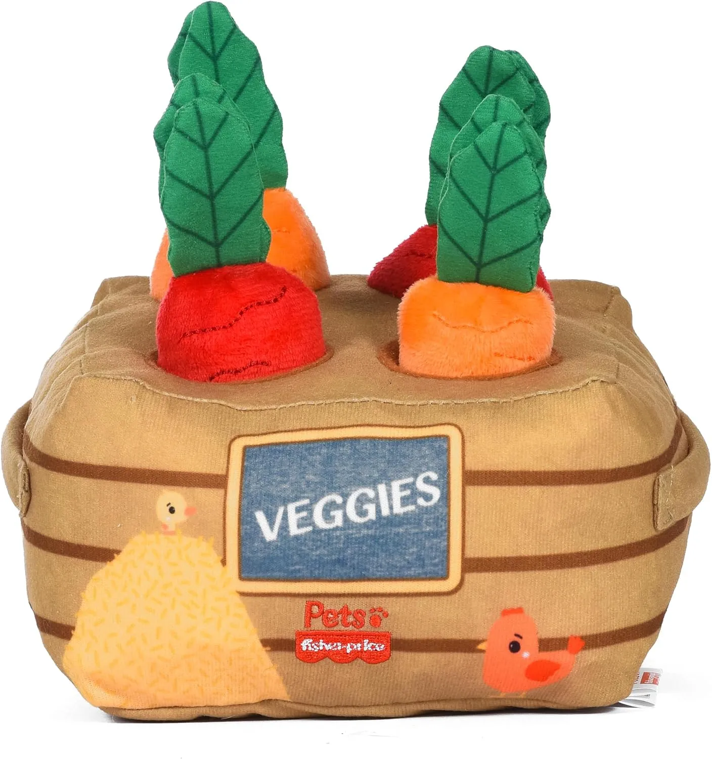 Fisher-Price for Pets Veggie Treat Puzzle Dog Toy, Burrow Style Toys with Removable Mini Plushes, Use as a Treat Dispenser, Developmental Toys for Dogs
