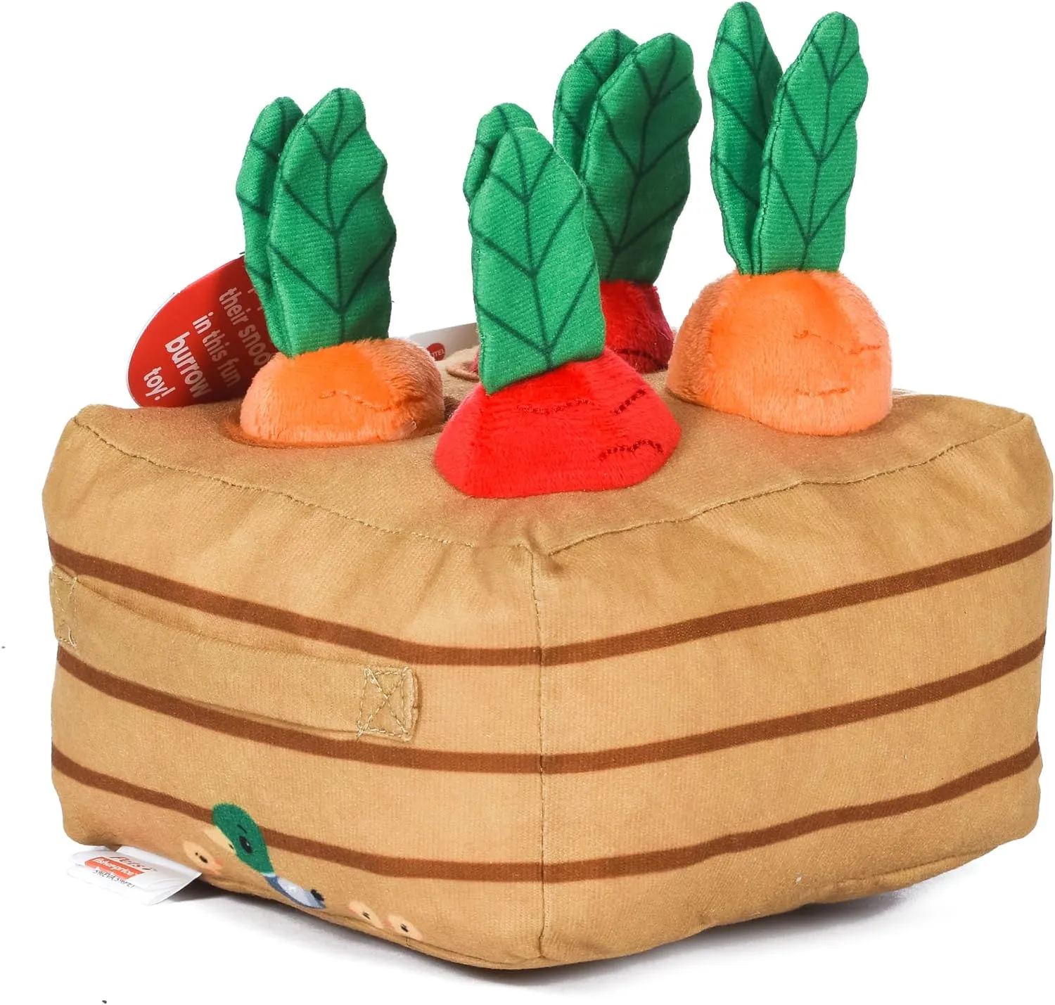 Fisher-Price for Pets Veggie Treat Puzzle Dog Toy, Burrow Style Toys with Removable Mini Plushes, Use as a Treat Dispenser, Developmental Toys for Dogs