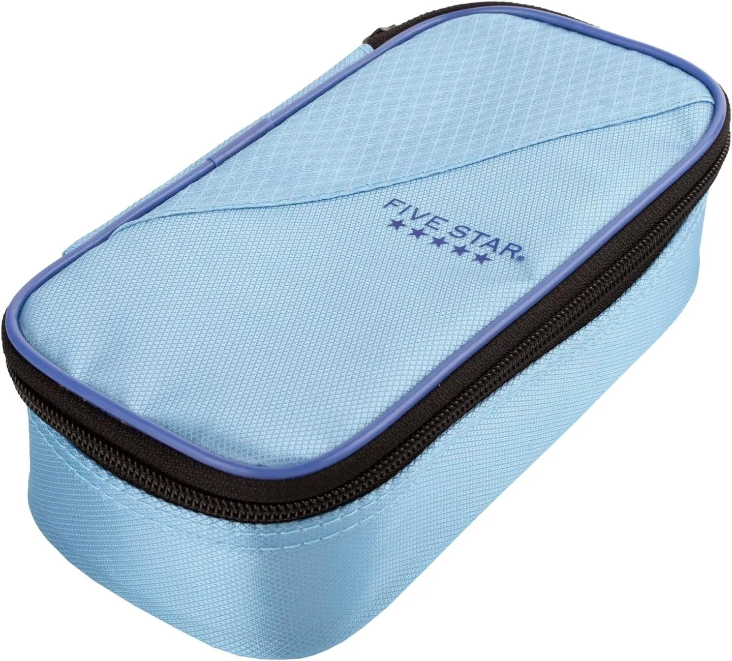 Five Star Pencil Pouch, Pen Case, High-Capacity Zipper Pouch, Storage Organizer for School Supplies Earbuds Chargers Cables Makeup, Blue/Denim (500212F-ECM)