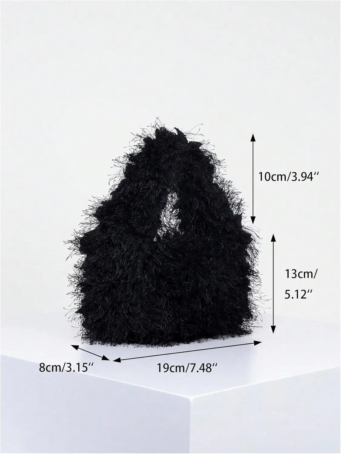 Floerns Women's Faux Fur Handbag Clutch Purse Fuzzy Winter Cute Plush Square Bag