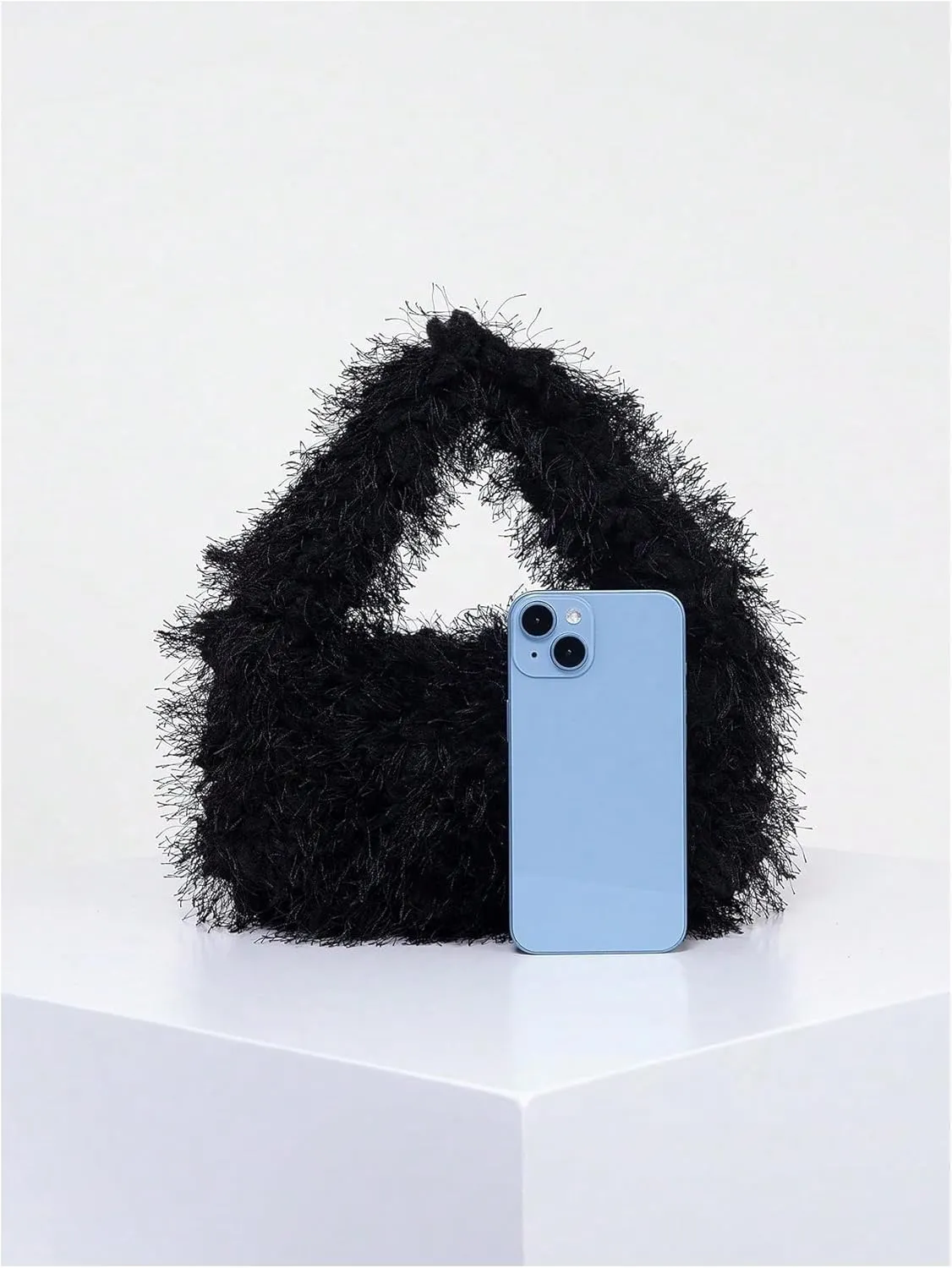 Floerns Women's Faux Fur Handbag Clutch Purse Fuzzy Winter Cute Plush Square Bag