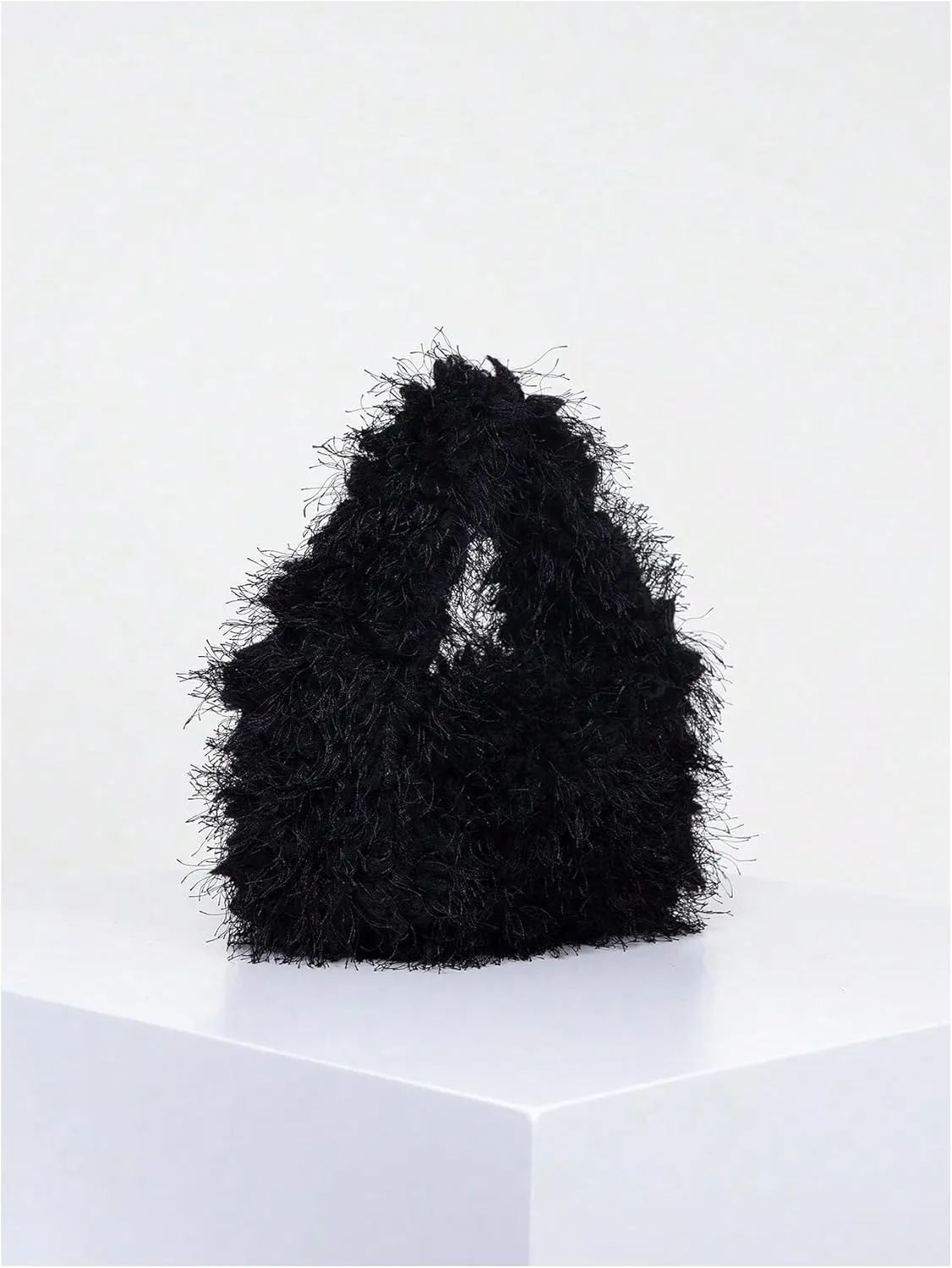 Floerns Women's Faux Fur Handbag Clutch Purse Fuzzy Winter Cute Plush Square Bag