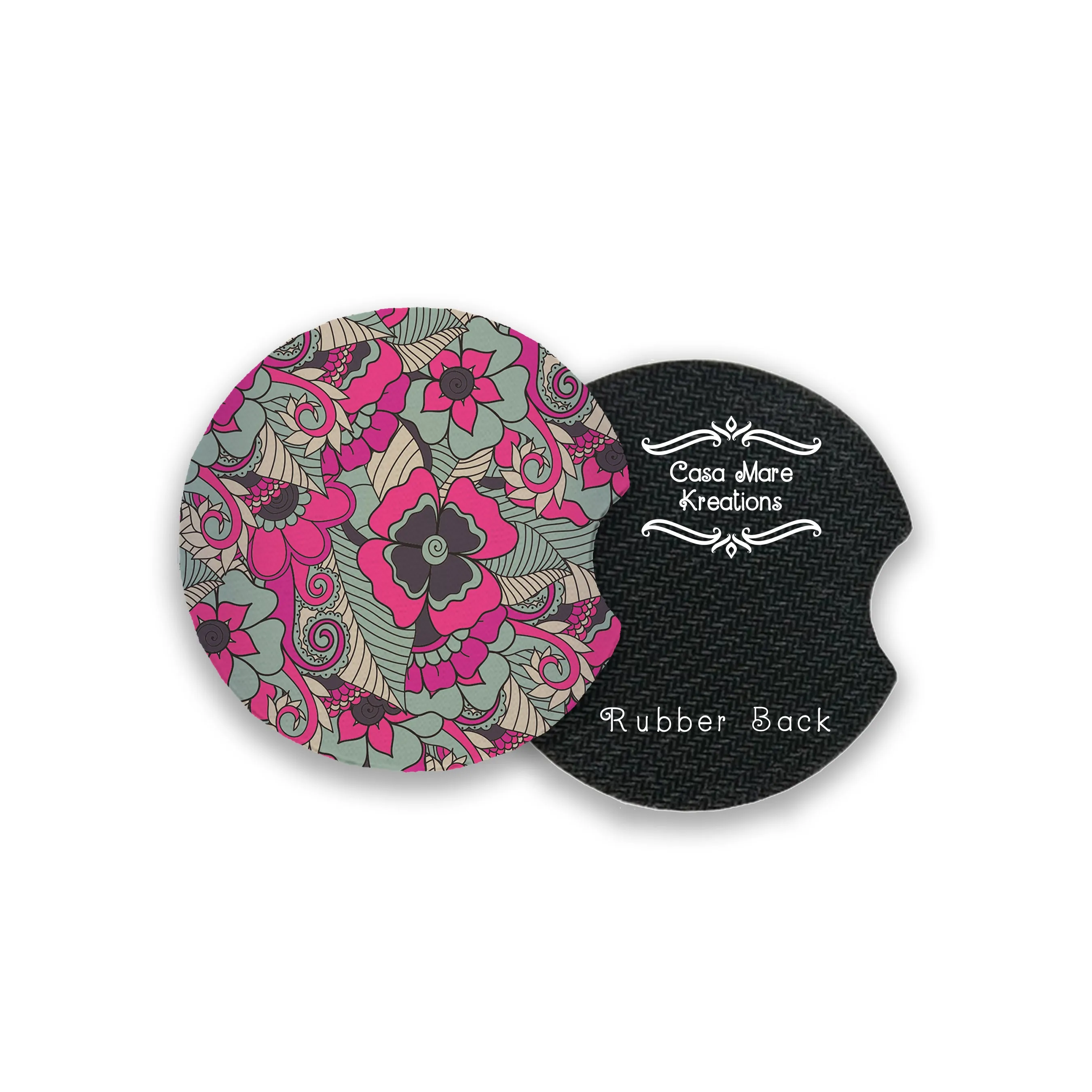 Floral 2.75" Car Coasters