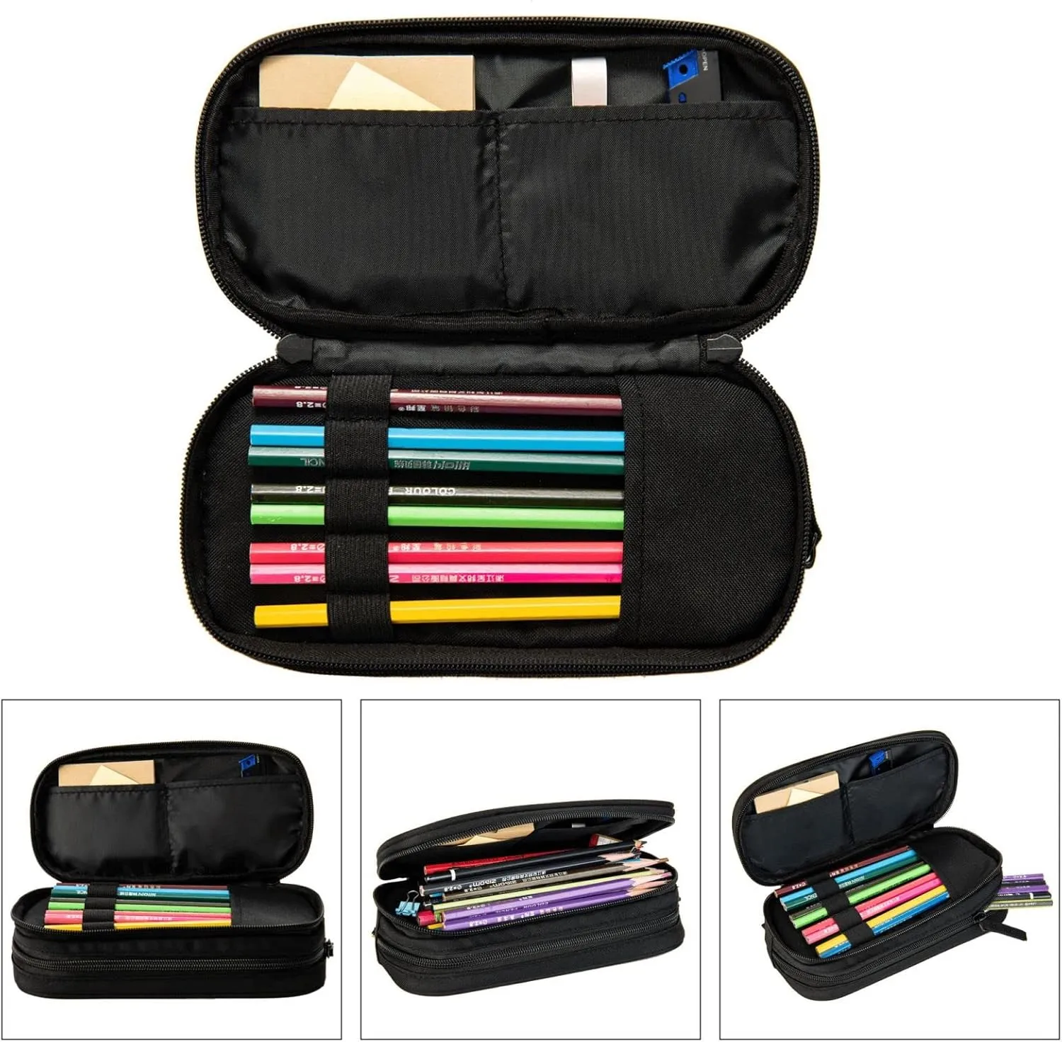 flowers Multifunctional Pocket Backpack Crossbody Lunch Bag Pencil Case 3Pcs Set Large Capacity Backpack