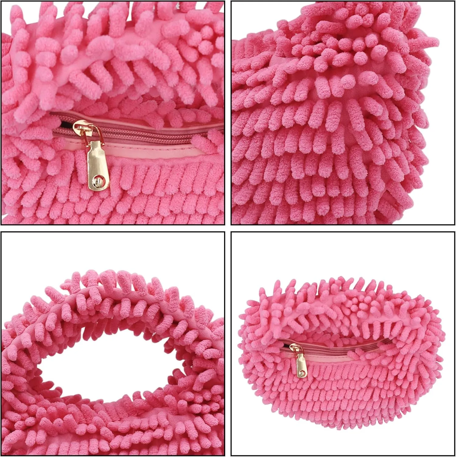 Fluffy Faux Fur Underarm Bag Fuzzy Shoulder Bag for Women Clutch Mini Plush Purse Cow Print Trendy Tote Handbag
