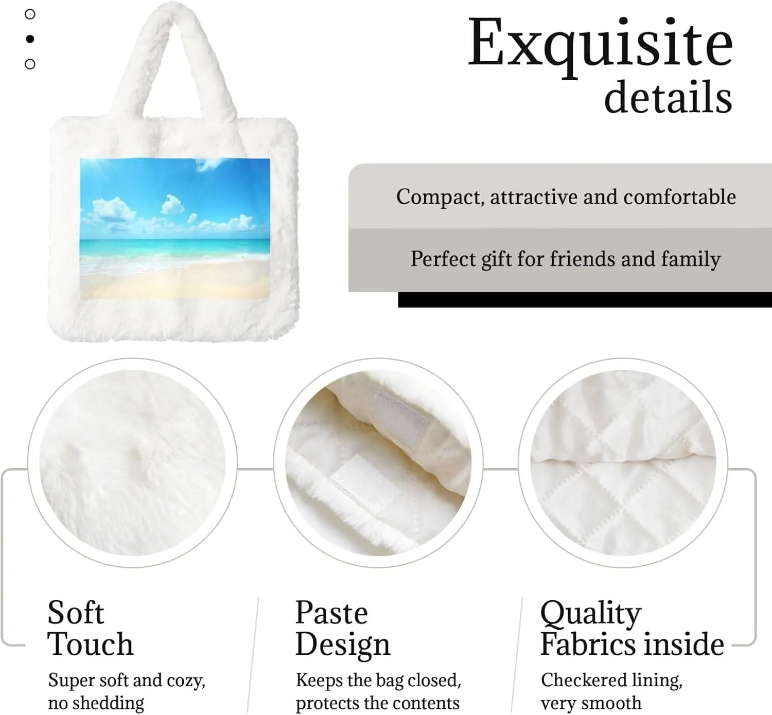 Fluffy Purses for Women Cute Fuzzy Tote Handbag Plush Shoulder Bag Faux Fur Clutch Bag