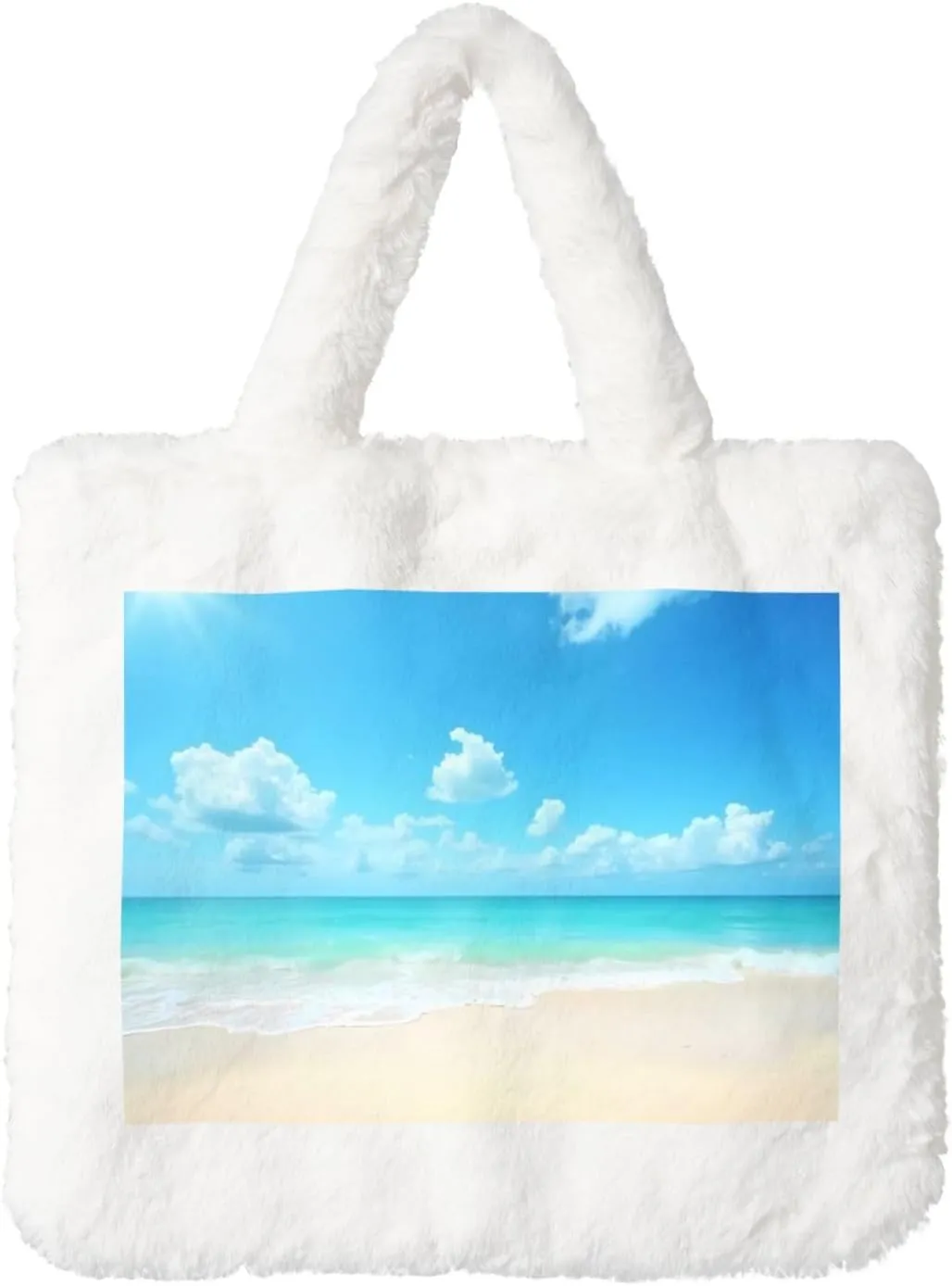 Fluffy Purses for Women Cute Fuzzy Tote Handbag Plush Shoulder Bag Faux Fur Clutch Bag