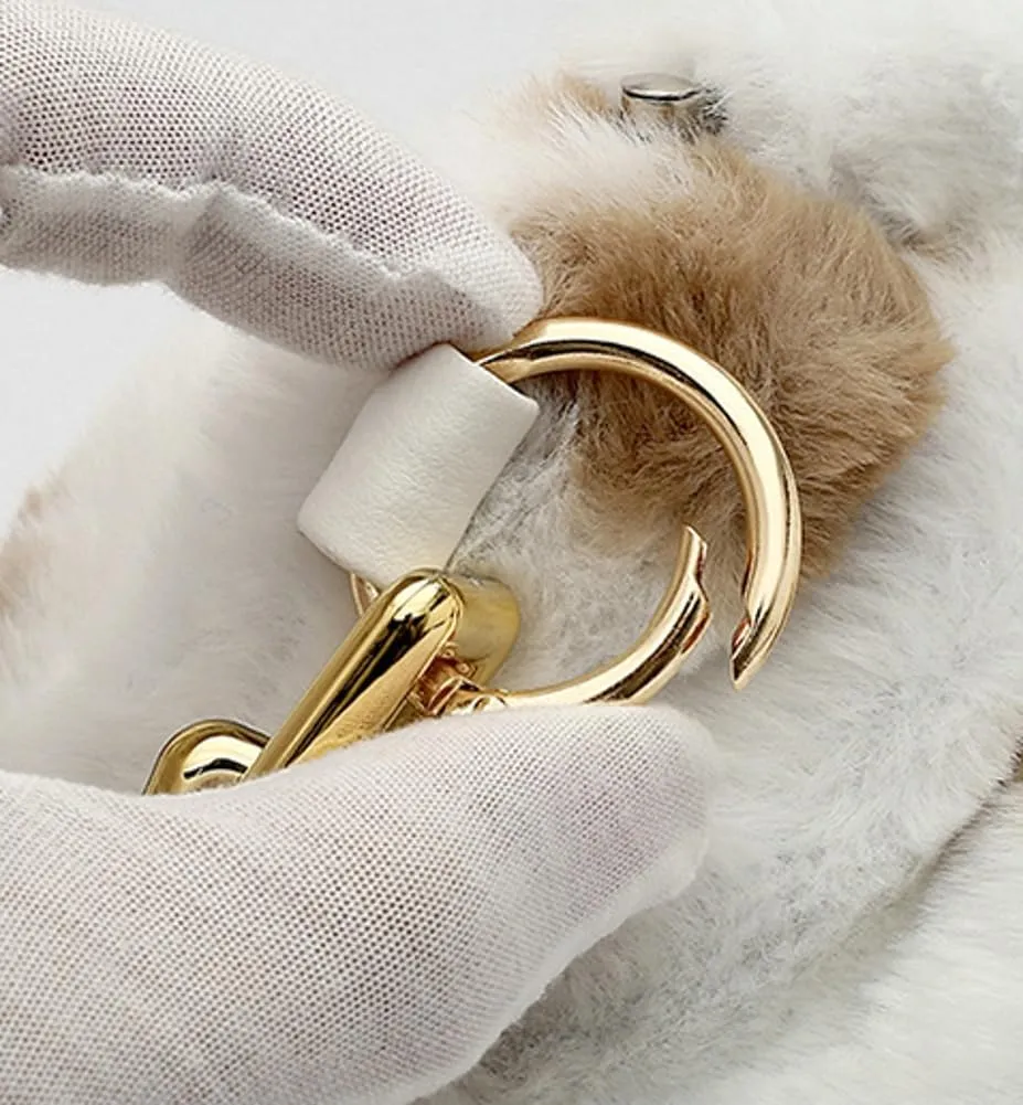 Fluffy Shoulder Handbags for Women Cute Cow Pattern Faux Fur Furry Hobo Bag Purse Plush Clutch Bag Winter Autumn