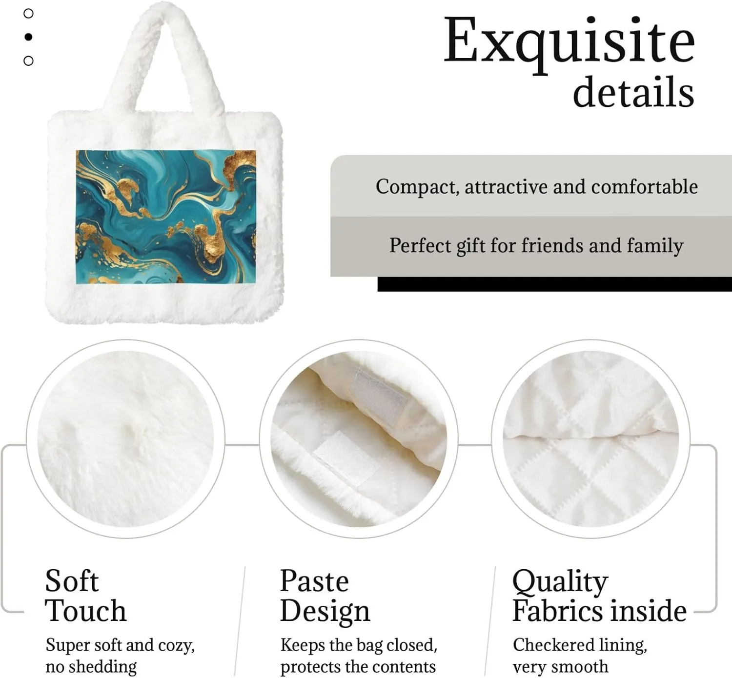 Fluffy Tote Bag for Women Plush Shoulder Purses Ladies Faux Fur Bag Top Handle Satchel Handbag Fall Winter