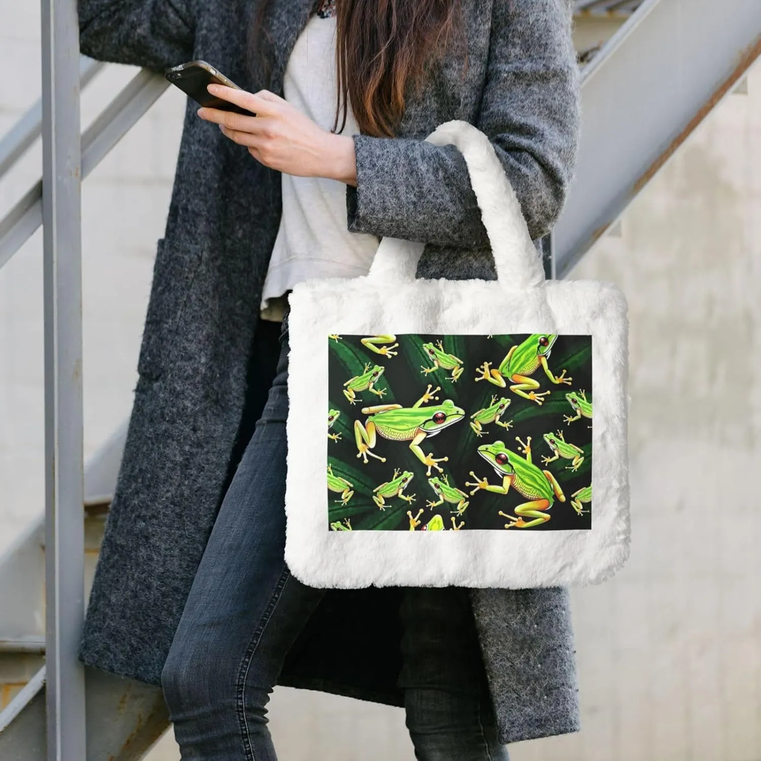 Fluffy Tote Bag for Women Plush Shoulder Purses Ladies Faux Fur Bag Top Handle Satchel Handbag Fall Winter