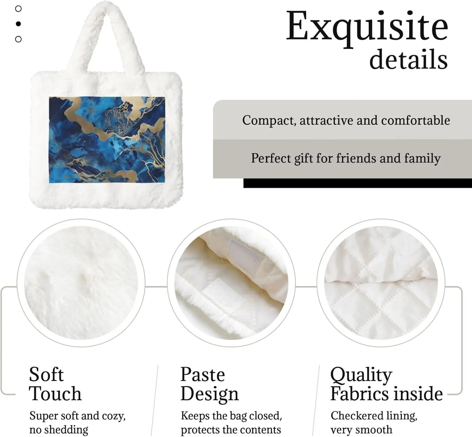 Fluffy Tote Bag for Women Plush Shoulder Purses Ladies Faux Fur Bag Top Handle Satchel Handbag Fall Winter