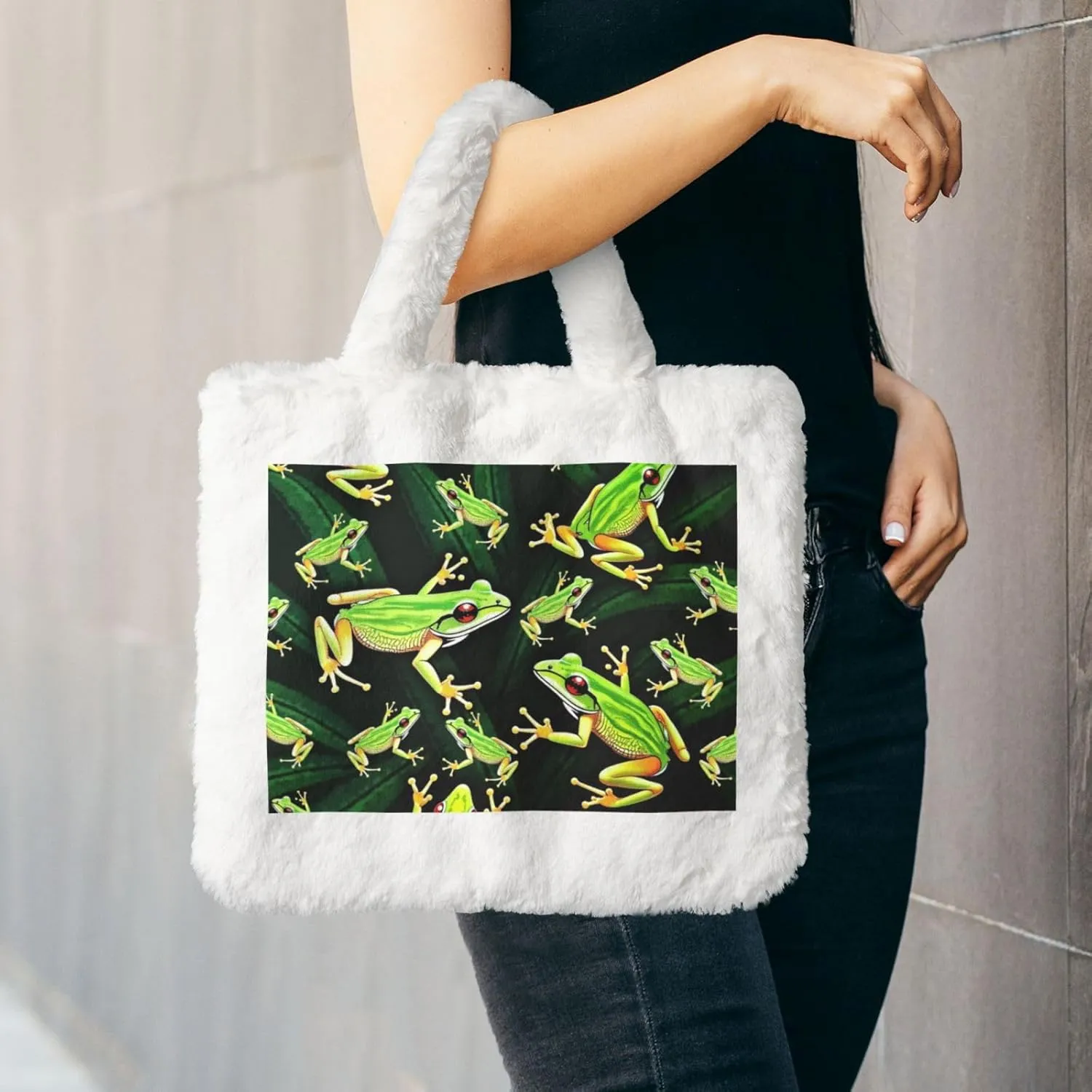 Fluffy Tote Bag for Women Plush Shoulder Purses Ladies Faux Fur Bag Top Handle Satchel Handbag Fall Winter