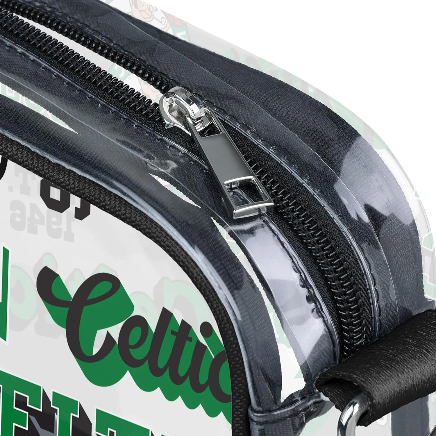 FOCO NBA Team Logo Stripe Clear Crossbody Bag, Retro Print