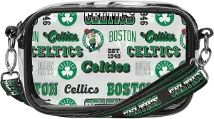 FOCO NBA Team Logo Stripe Clear Crossbody Bag, Retro Print