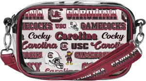 FOCO NCAA College Team Logo Stripe Clear Crossbody Bag