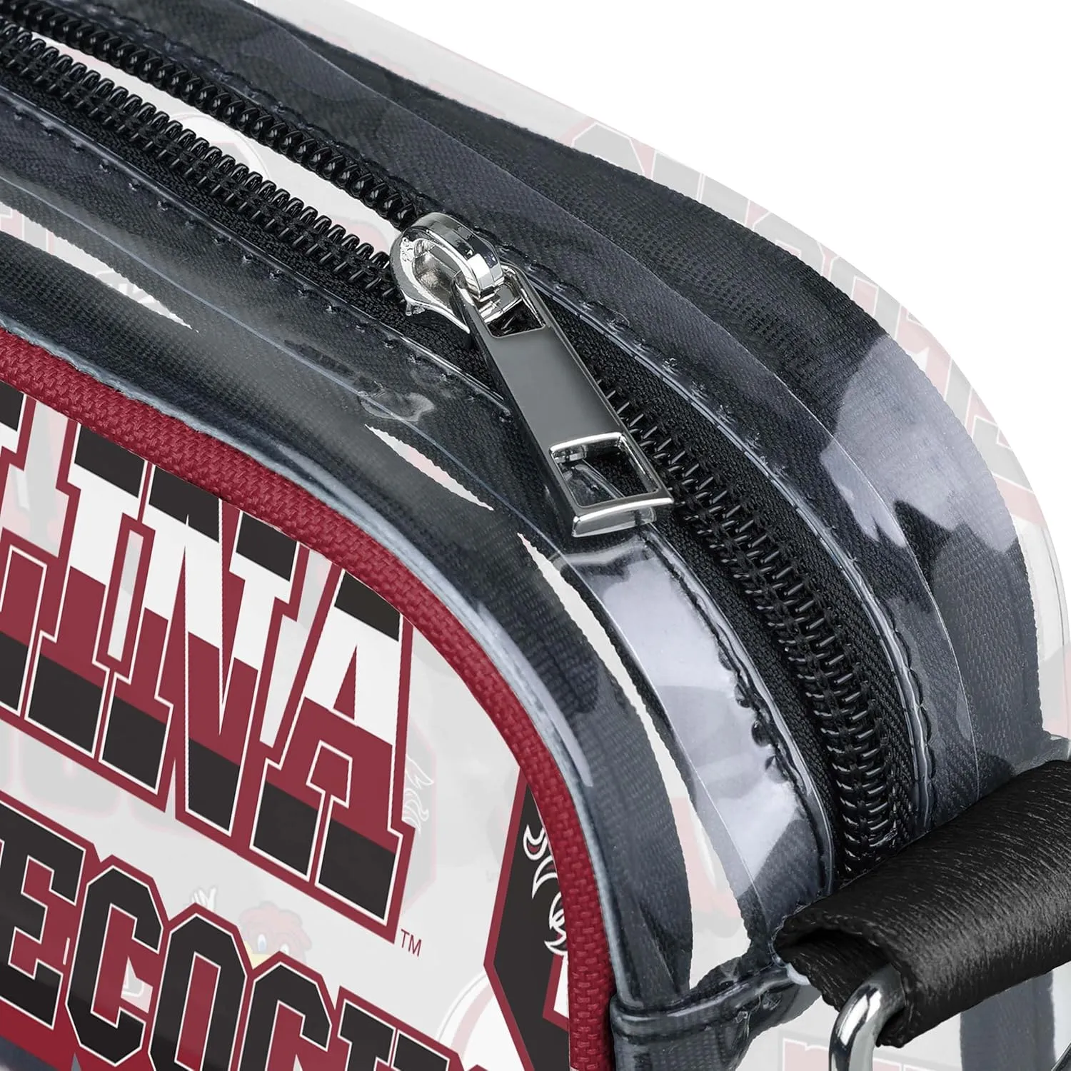 FOCO NCAA College Team Logo Stripe Clear Crossbody Bag