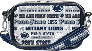 FOCO NCAA College Team Logo Stripe Clear Crossbody Bag