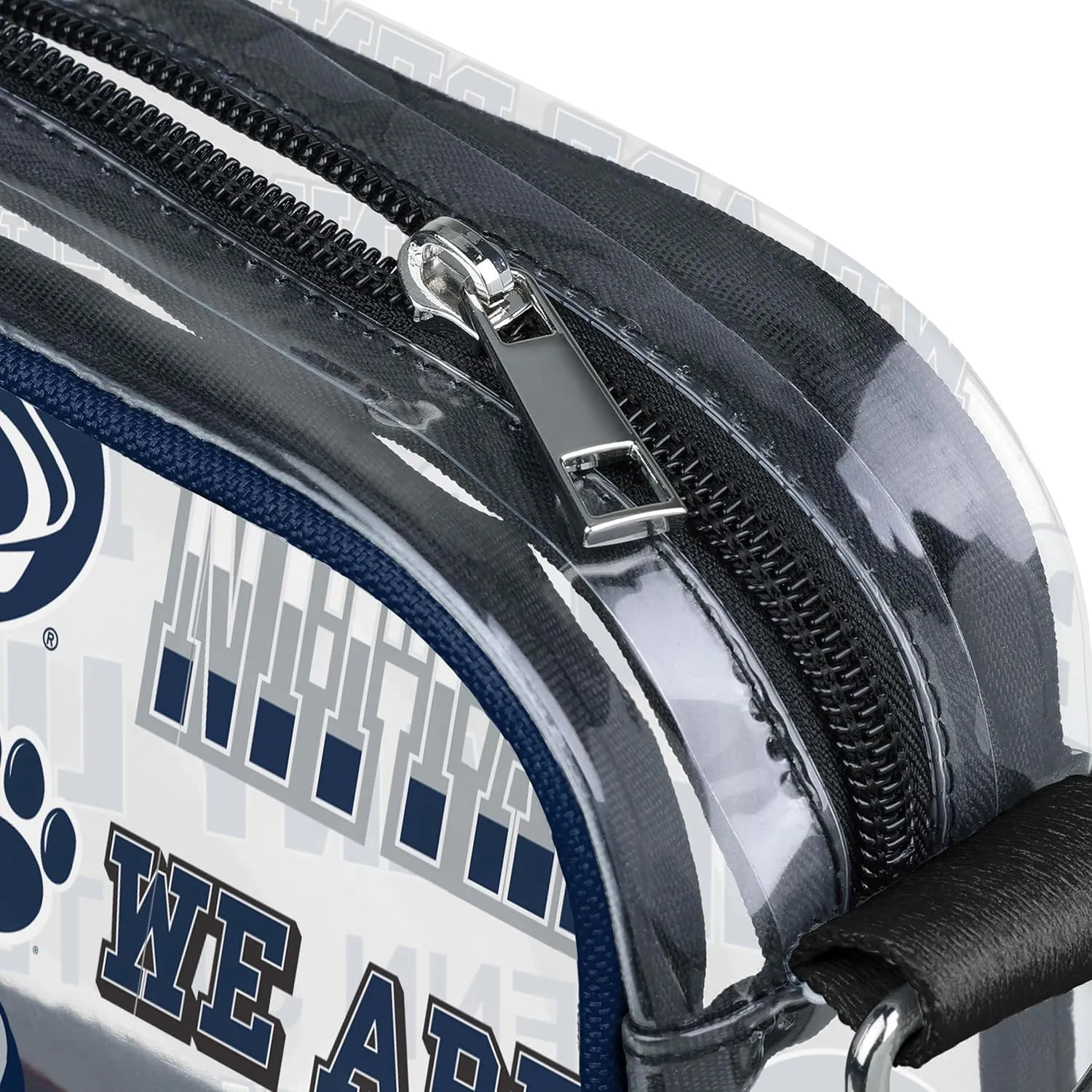 FOCO NCAA College Team Logo Stripe Clear Crossbody Bag