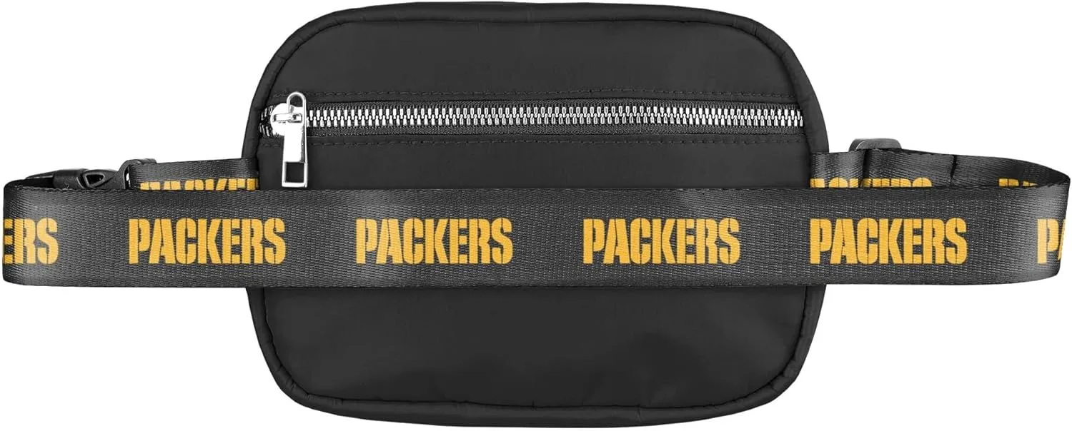 FOCO NFL Large Black Team Wordmark Crossbody Belt Bag Tote Bag Purse