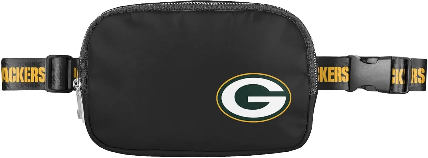 FOCO NFL Large Black Team Wordmark Crossbody Belt Bag Tote Bag Purse