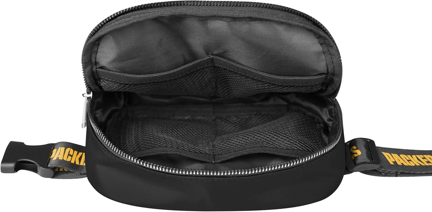 FOCO NFL Large Black Team Wordmark Crossbody Belt Bag Tote Bag Purse
