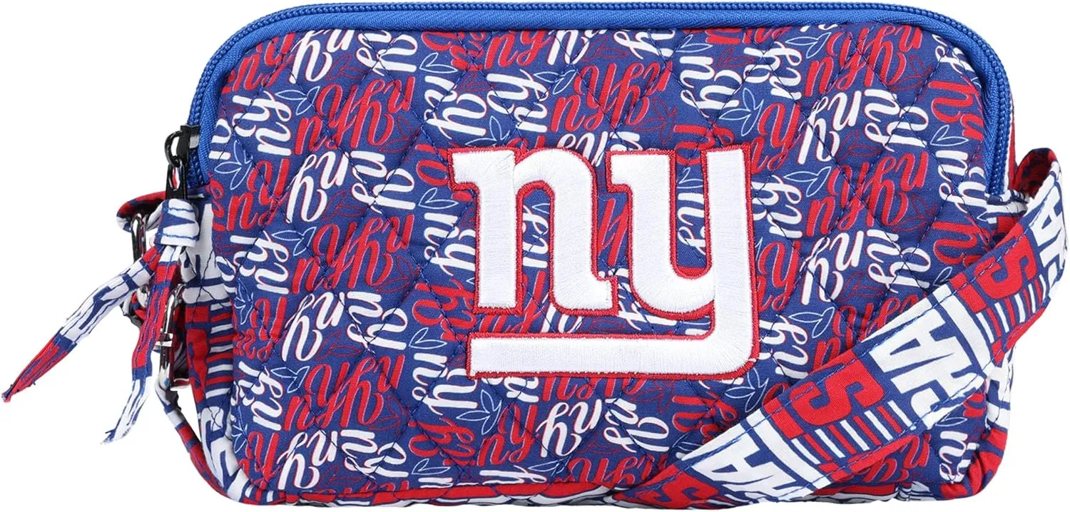 FOCO NFL Team Logo Quilted Printed Crossbody Purse Bag