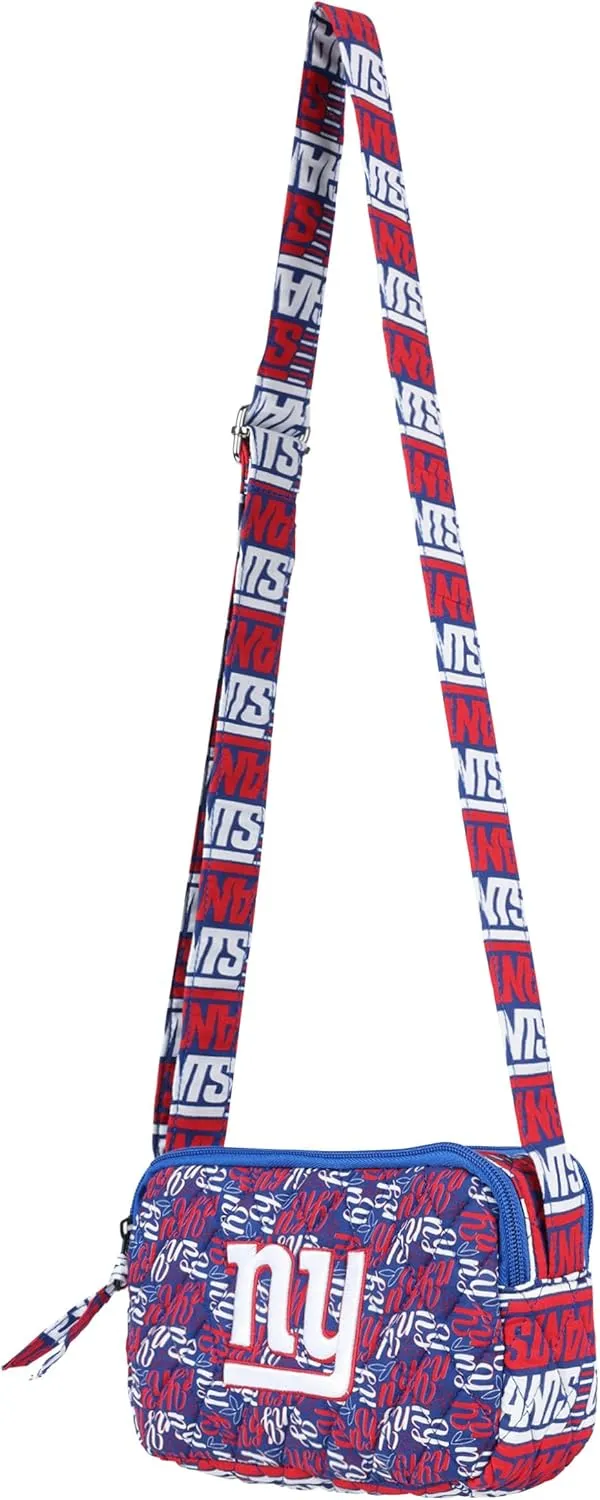 FOCO NFL Team Logo Quilted Printed Crossbody Purse Bag