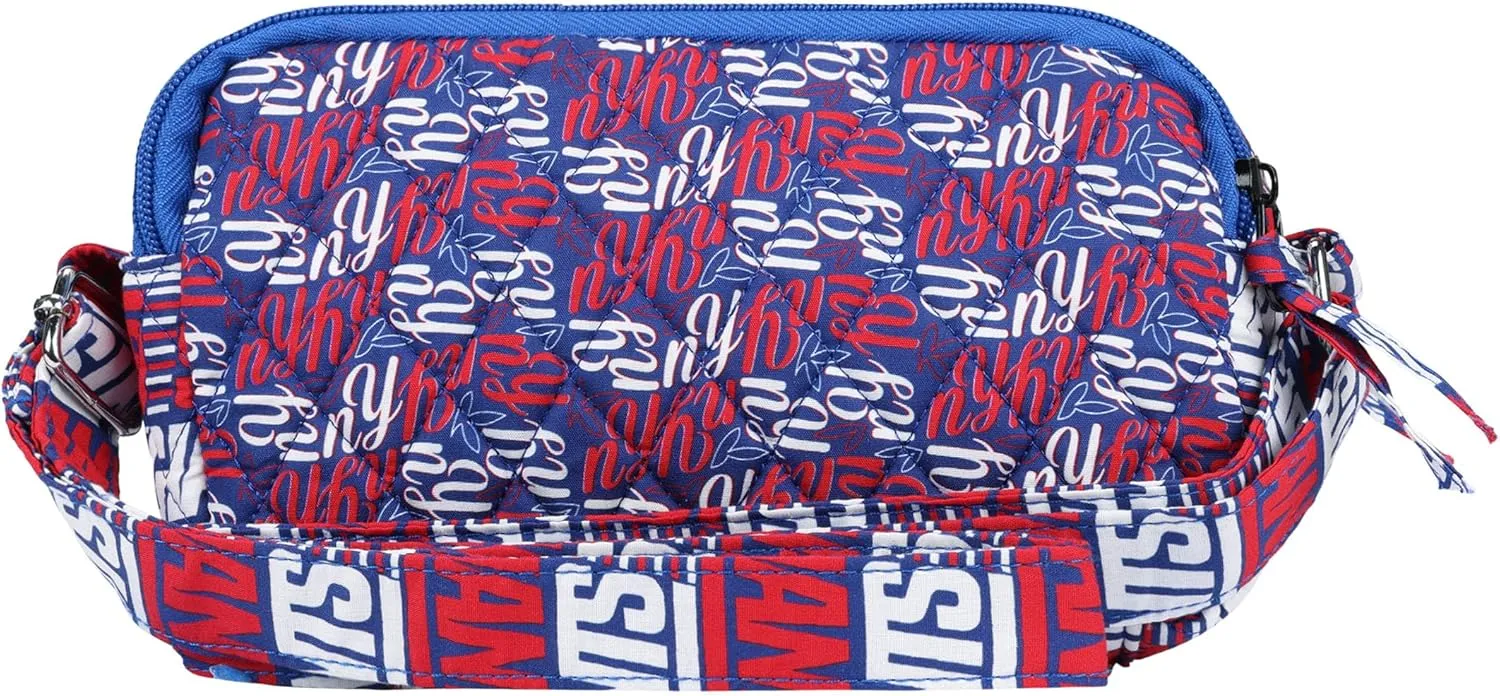 FOCO NFL Team Logo Quilted Printed Crossbody Purse Bag