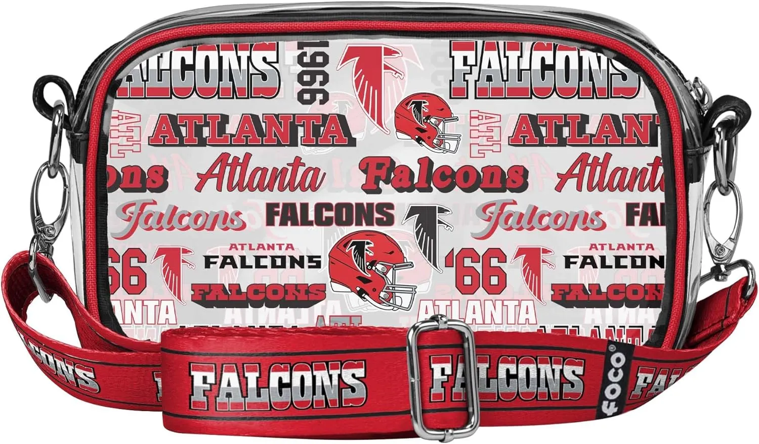 FOCO NFL Team Logo Retro Print Clear Crossbody Bag