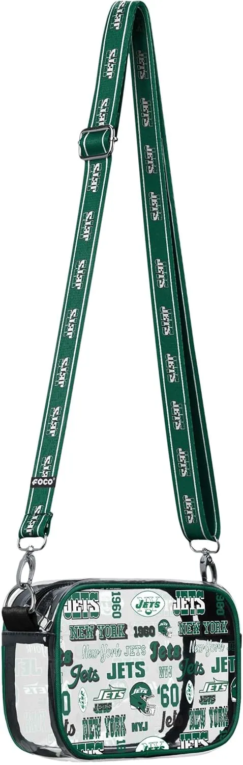FOCO NFL Team Logo Retro Print Clear Crossbody Bag