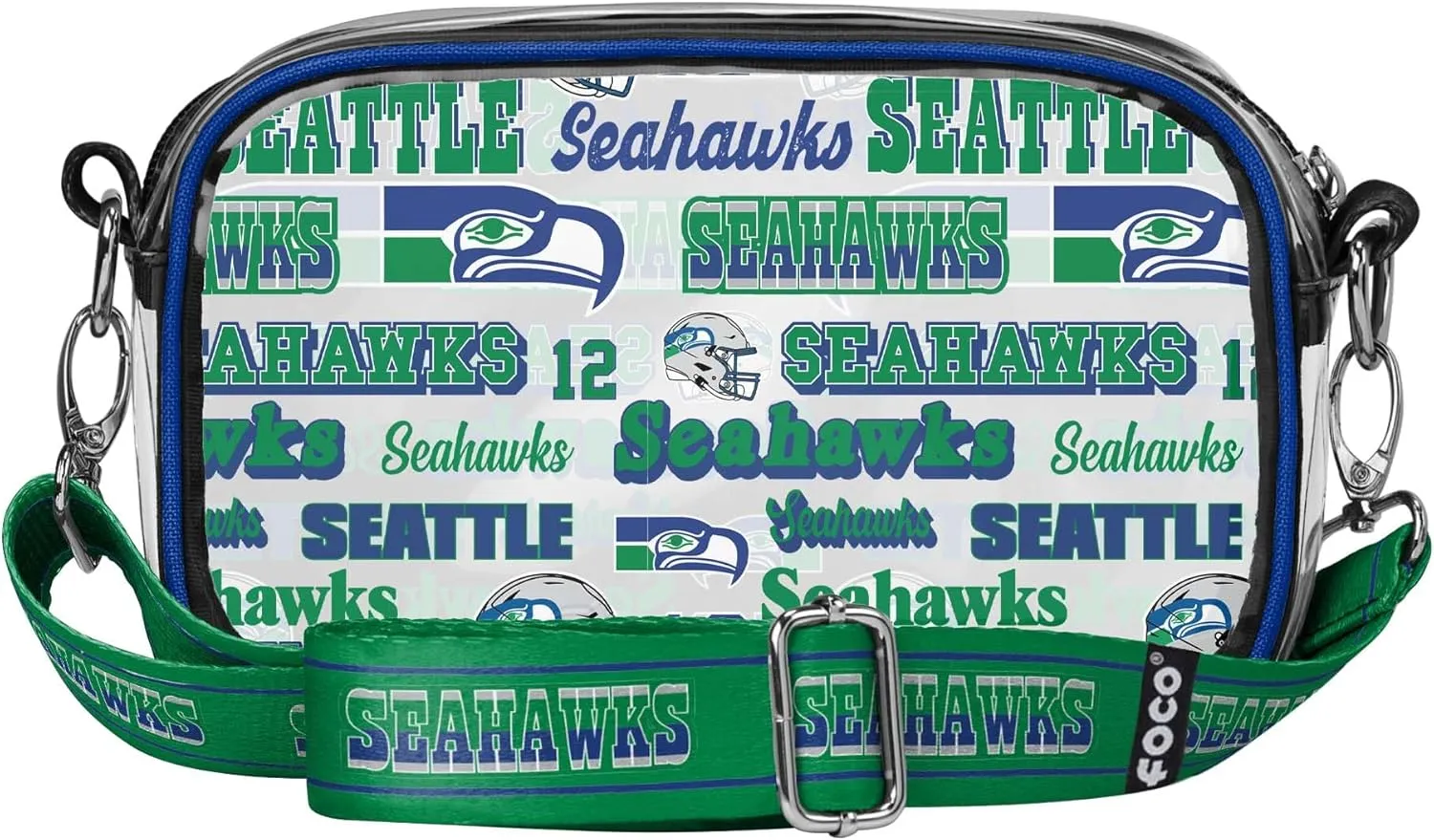 FOCO NFL Team Logo Retro Print Clear Crossbody Bag