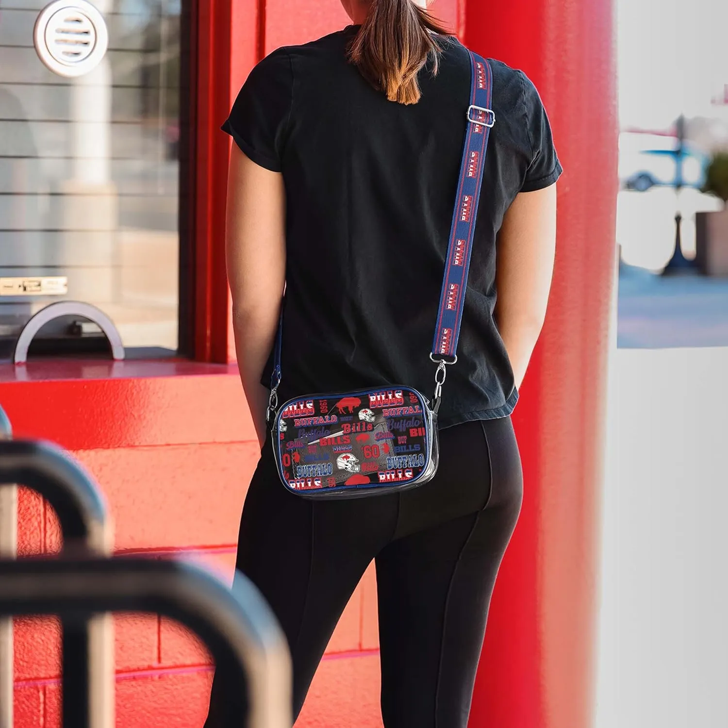 FOCO NFL Team Logo Retro Print Clear Crossbody Bag